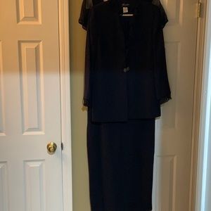 Sunny Choi 2 piece navy blue formal dress